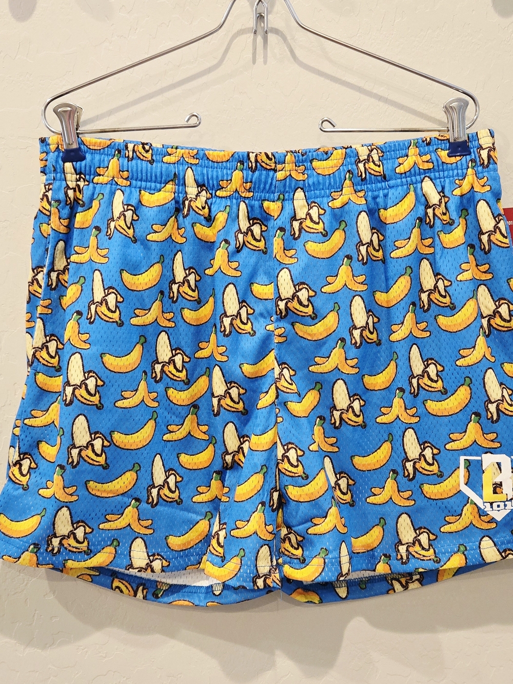 Baseball Lifestyle 101 Banana Allover Print Mesh Shorts Blue Men's M Medium NWT